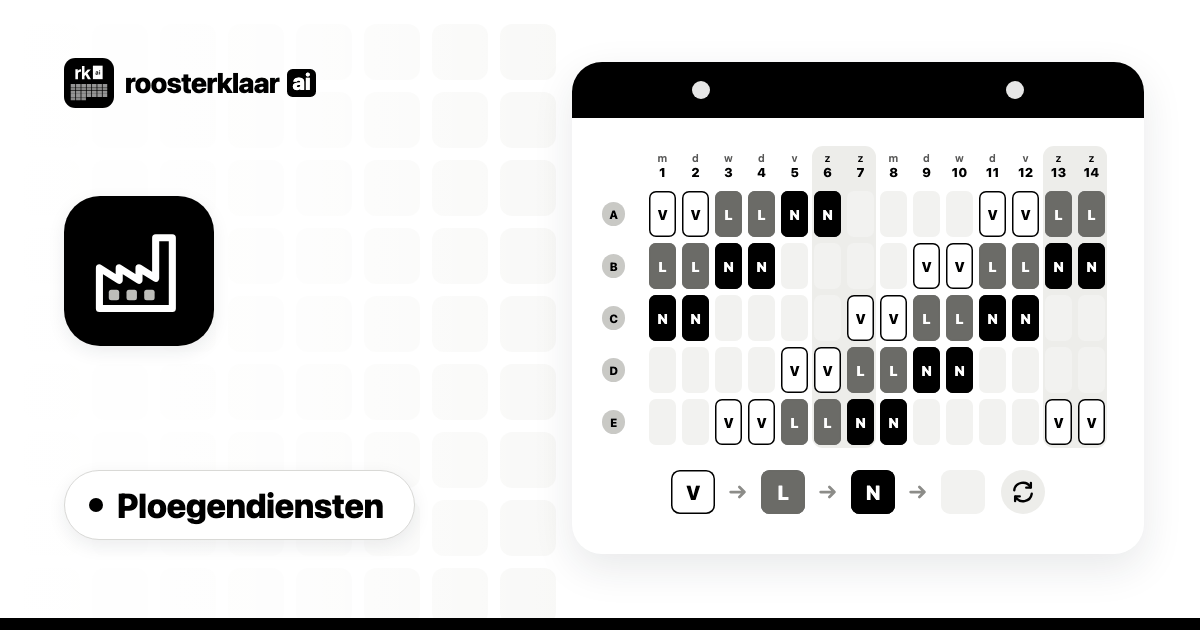 Illustratie: rooster voor ploegendiensten